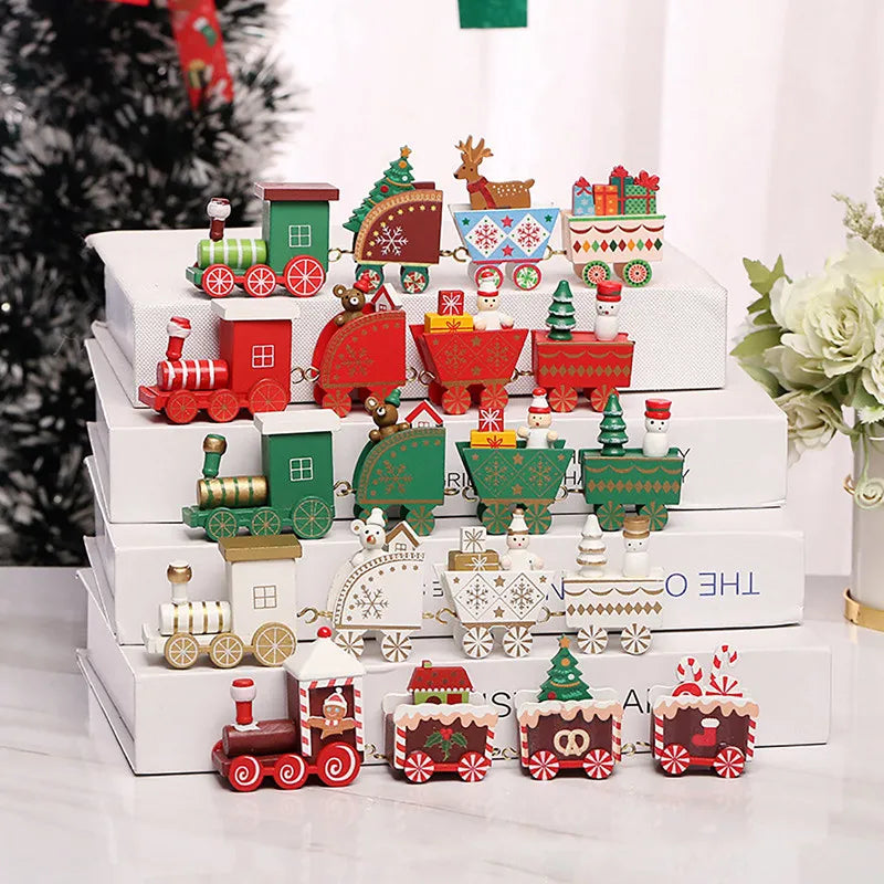 Little Train Wooden Christmas Decorations for Home 2024 Xmas Decor Christmas New Year 2024 Christmas Ornaments Christmas Noel