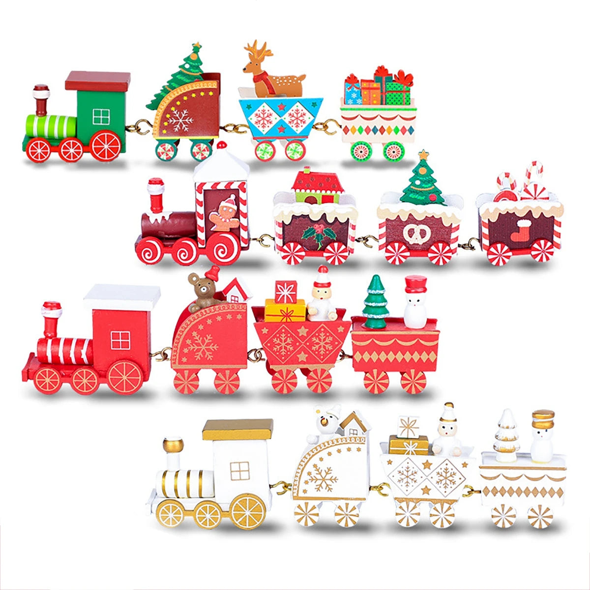 Little Train Wooden Christmas Decorations for Home 2024 Xmas Decor Christmas New Year 2024 Christmas Ornaments Christmas Noel