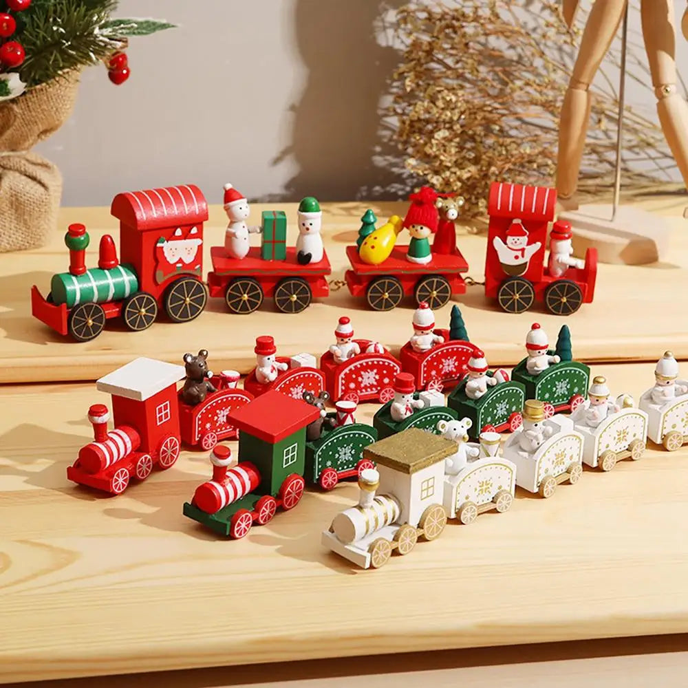 Little Train Wooden Christmas Decorations for Home 2024 Xmas Decor Christmas New Year 2024 Christmas Ornaments Christmas Noel