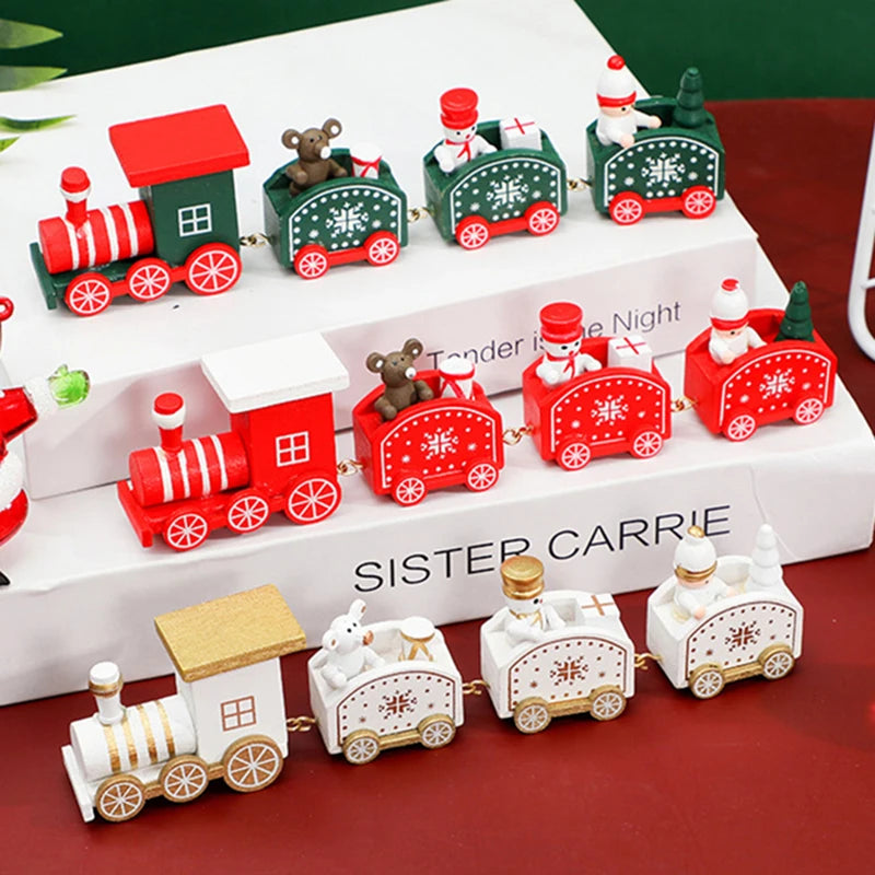 Little Train Wooden Christmas Decorations for Home 2024 Xmas Decor Christmas New Year 2024 Christmas Ornaments Christmas Noel