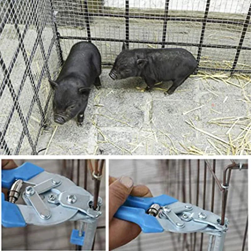 Hog Ring Plier Tool and 600Pcs M Clips Staples Chicken Mesh Cage Wire Fencing Caged Clamp Poultry Supplies Dropshipping