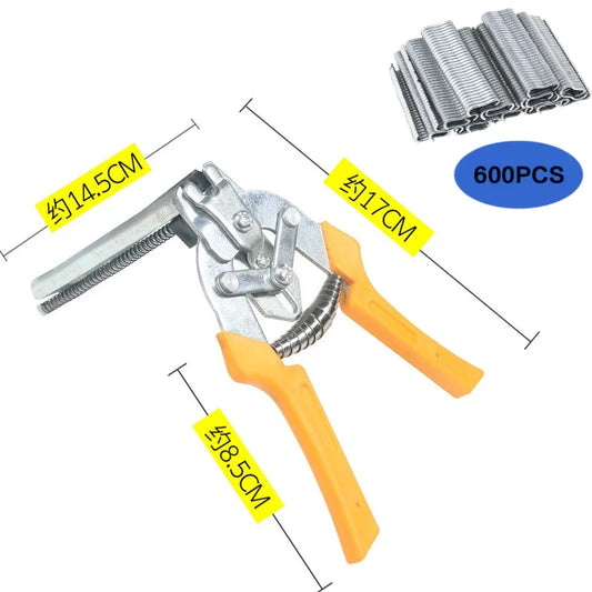 Hog Ring Plier Tool and 600Pcs M Clips Staples Chicken Mesh Cage Wire Fencing Caged Clamp Poultry Supplies Dropshipping